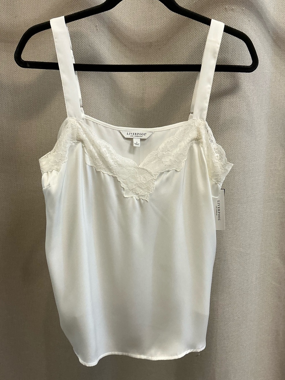 Liverpool Satin Camisole with Lace Trim
